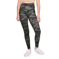 Juniors' SO® Sporty High Waisted Long Leggings -Cheap SO Store 4341243 Dark Green Camo