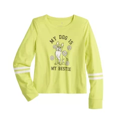 Girls 4-18 & Plus SO® Favorite Boxy Long-Sleeve Tee -Cheap SO Store 5008743 Gold Dog