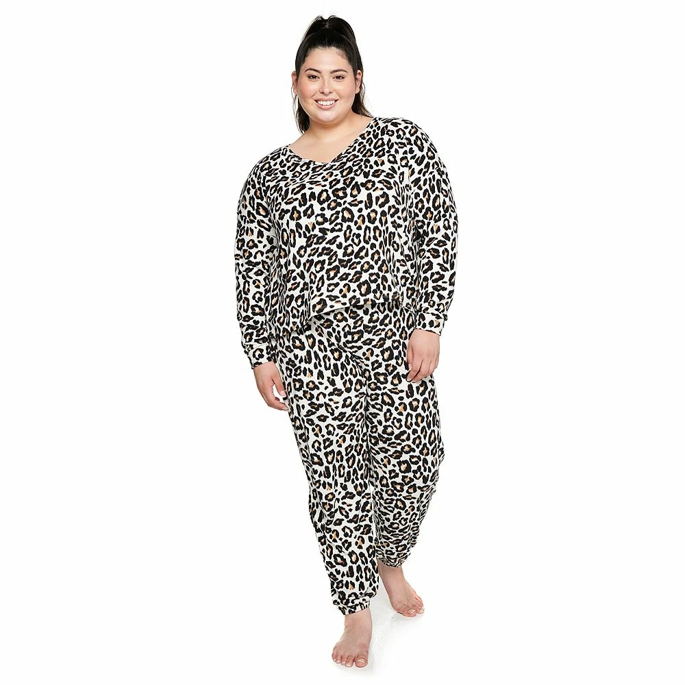 Juniors' Plus Size SO® Boxy Long Sleeve Pajama Top & Pajama Pants Set 7 Juniors' Plus Size SO® Boxy Long Sleeve Pajama Top & Pajama Pants Set - Image 7