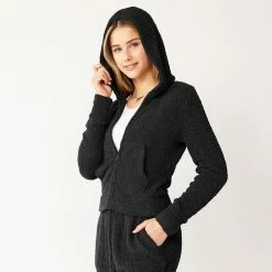 Juniors' SO® Cozy Zip Hoodie -Cheap SO Store 5156164 Black Luxe