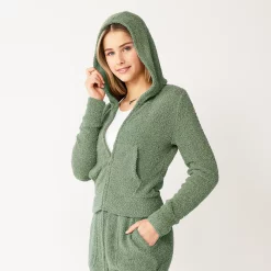Juniors' SO® Cozy Zip Hoodie -Cheap SO Store 5156164 Galvanized Green