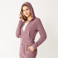 Juniors' SO® Cozy Zip Hoodie -Cheap SO Store 5156164 Muted Plum
