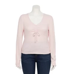 Juniors' SO® Cinch Front Top -Cheap SO Store 5161856 Secret Whisper