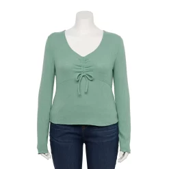 Juniors' SO® Cinch Front Top