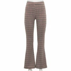 Juniors' SO® Pull-On Flare-Leg Pants -Cheap SO Store 5168047 Brown Houndstooth