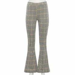 Juniors' SO® Pull-On Flare-Leg Pants -Cheap SO Store 5168047 Mustard Houndstooth