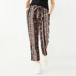 Juniors' SO® Relaxed Ankle Pants -Cheap SO Store 5182082 White Black Floral