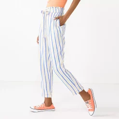 Juniors' SO® Relaxed Ankle Pants -Cheap SO Store 5182082 White Stripe
