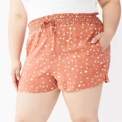 Juniors' Plus Size SO® Smocked Shorts 8 Juniors' Plus Size SO® Smocked Shorts -Cheap SO Store 5198567 Darliing Floral