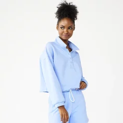 Juniors' SO® Long Sleeve Fleece Polo -Cheap SO Store 5212309 Palmer Peri