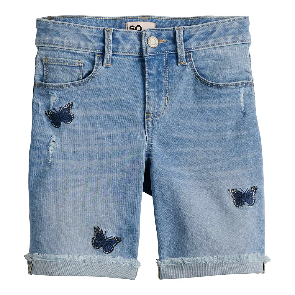 Girls 6-20 SO® Favorite Midrise Denim Midi Shorts in Regular & Plus 2 Girls 6-20 SO® Favorite Midrise Denim Midi Shorts in Regular & Plus - Image 2