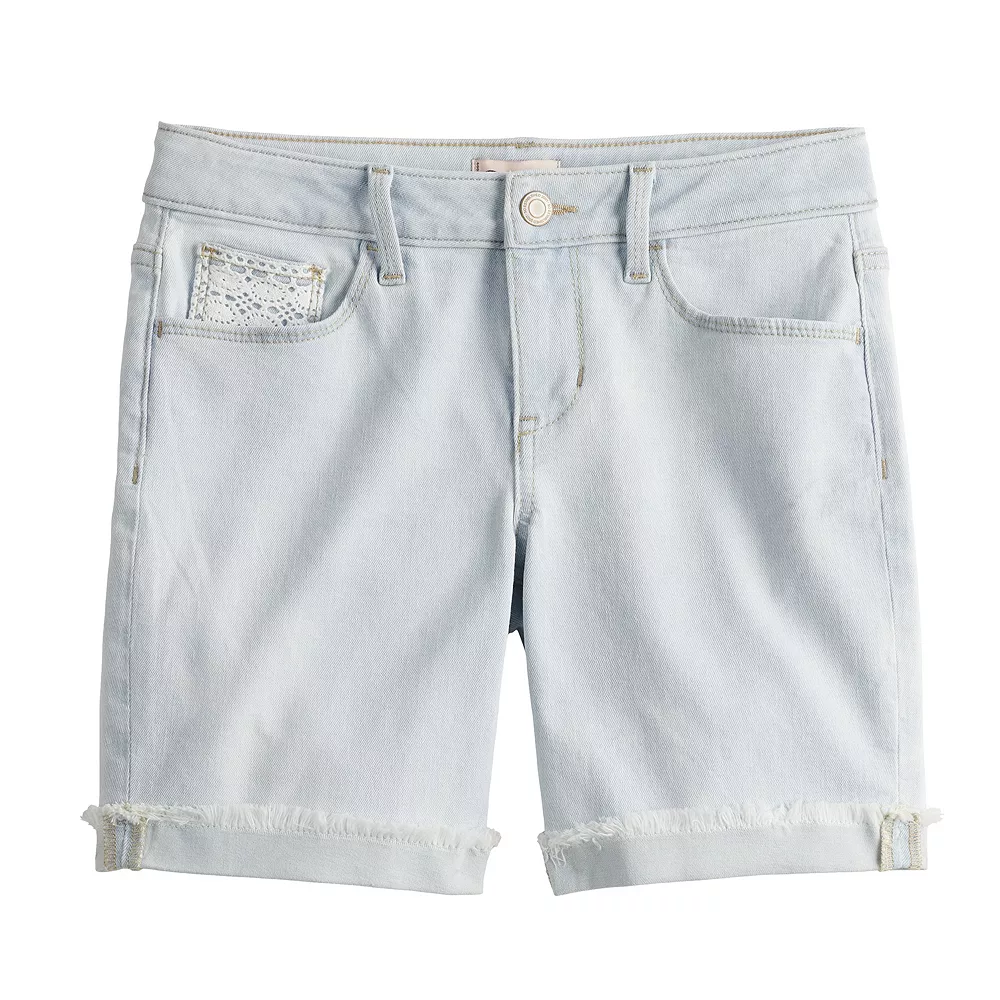 Girls 6-20 SO® Favorite Midrise Denim Midi Shorts in Regular & Plus 1 Girls 6-20 SO® Favorite Midrise Denim Midi Shorts in Regular & Plus