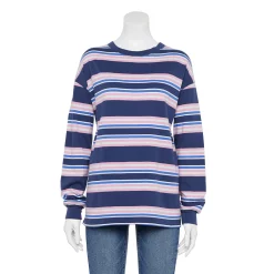 Juniors' SO® Long Sleeve Boyfriend Tee 13 Juniors' SO® Long Sleeve Boyfriend Tee -Cheap SO Store 5242670 Navy Pink Stripe