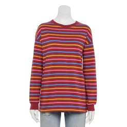 Juniors' SO® Long Sleeve Boyfriend Tee 14 Juniors' SO® Long Sleeve Boyfriend Tee -Cheap SO Store 5242670 Red Stripe