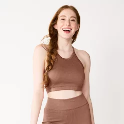 Juniors' SO® Seamless High Neck Bra -Cheap SO Store 5246601 Cocoa Smoothie