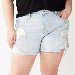 Juniors' Plus Size SO® Super High Rise '90s Boyfriend Shorts -Cheap SO Store 5247863 Light