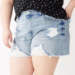 Juniors' Plus Size SO® Super High Rise '90s Boyfriend Shorts -Cheap SO Store 5247863 Light Dest