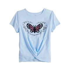Girls 7-20 SO® Twist Front Graphic Tee in Regular & Plus 14 Girls 7-20 SO® Twist Front Graphic Tee in Regular & Plus -Cheap SO Store 5267767 ALT