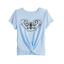 Girls 7-20 SO® Twist Front Graphic Tee in Regular & Plus