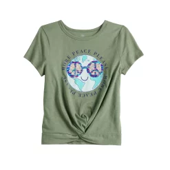 Girls 7-20 SO® Twist Front Graphic Tee in Regular & Plus 13 Girls 7-20 SO® Twist Front Graphic Tee in Regular & Plus -Cheap SO Store 5267767 Olive Earth