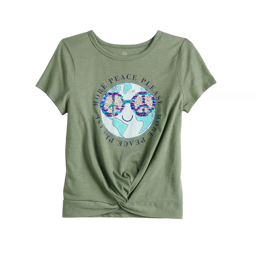 Girls 7-20 SO® Twist Front Graphic Tee in Regular & Plus 6 Girls 7-20 SO® Twist Front Graphic Tee in Regular & Plus - Image 6
