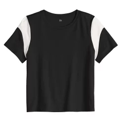 Girls 6-20 SO® Favorite Colorblock Boxy Tee in Regular & Plus Size -Cheap SO Store 5270056 Black