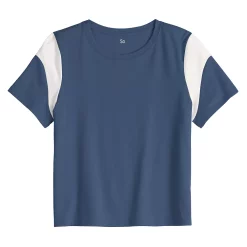 Girls 6-20 SO® Favorite Colorblock Boxy Tee in Regular & Plus Size -Cheap SO Store 5270056 Navy