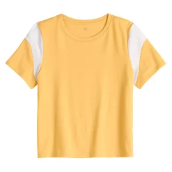 Girls 6-20 SO® Favorite Colorblock Boxy Tee in Regular & Plus Size -Cheap SO Store 5270056 Yellow
