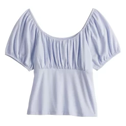 Juniors' SO® Short Sleeve Ruched Front Top -Cheap SO Store 5270856 ALT5