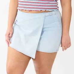 Juniors' Plus Size SO® Comfortable Faux-Wrap Mini Skirt -Cheap SO Store 5317317 Light