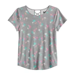 Girls 6-20 SO® Lattice Back Favorite Tee in Regular & Plus 21 Girls 6-20 SO® Lattice Back Favorite Tee in Regular & Plus -Cheap SO Store 5319016 Gray Flamingos