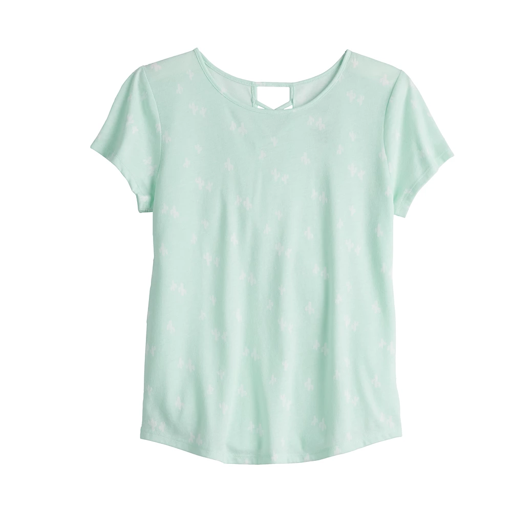 Girls 6-20 SO® Lattice Back Favorite Tee in Regular & Plus 1 Girls 6-20 SO® Lattice Back Favorite Tee in Regular & Plus