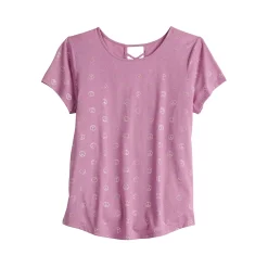 Girls 6-20 SO® Lattice Back Favorite Tee in Regular & Plus 18 Girls 6-20 SO® Lattice Back Favorite Tee in Regular & Plus -Cheap SO Store 5319016 Purple Peace