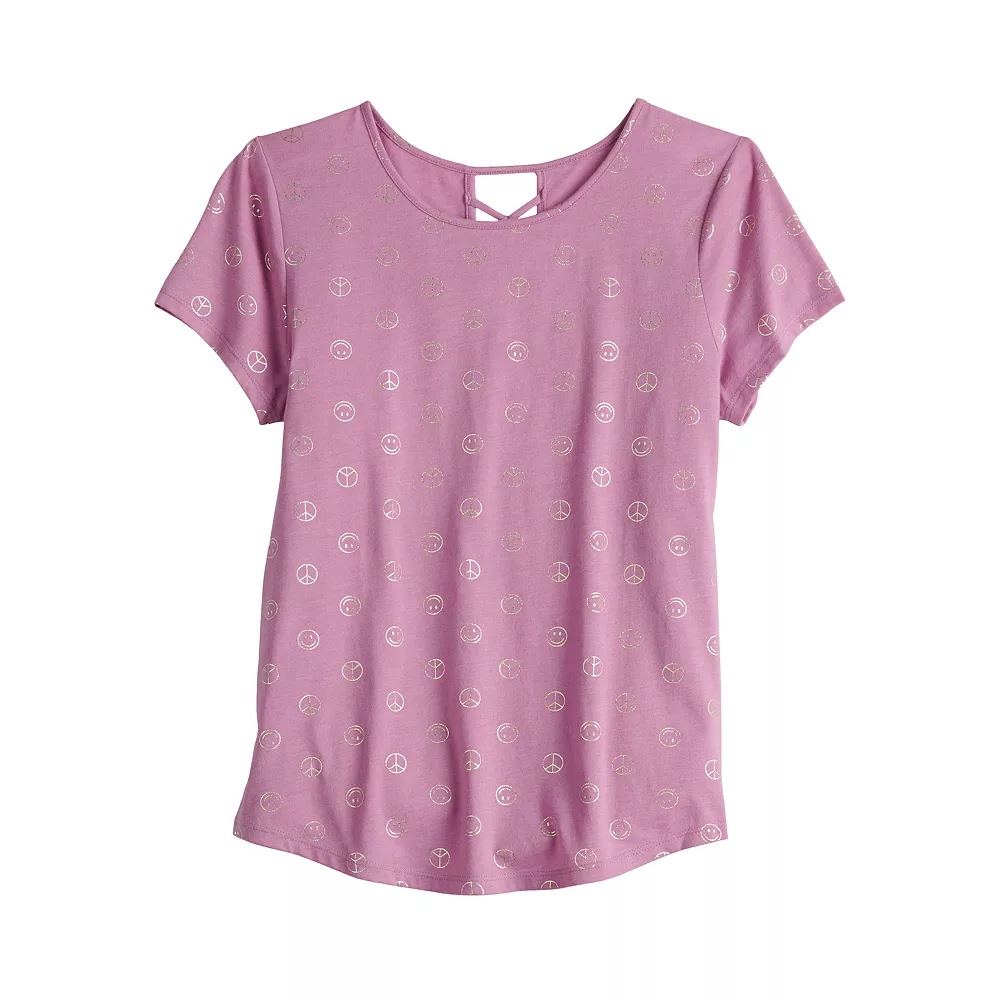 Girls 6-20 SO® Lattice Back Favorite Tee in Regular & Plus 6 Girls 6-20 SO® Lattice Back Favorite Tee in Regular & Plus - Image 6