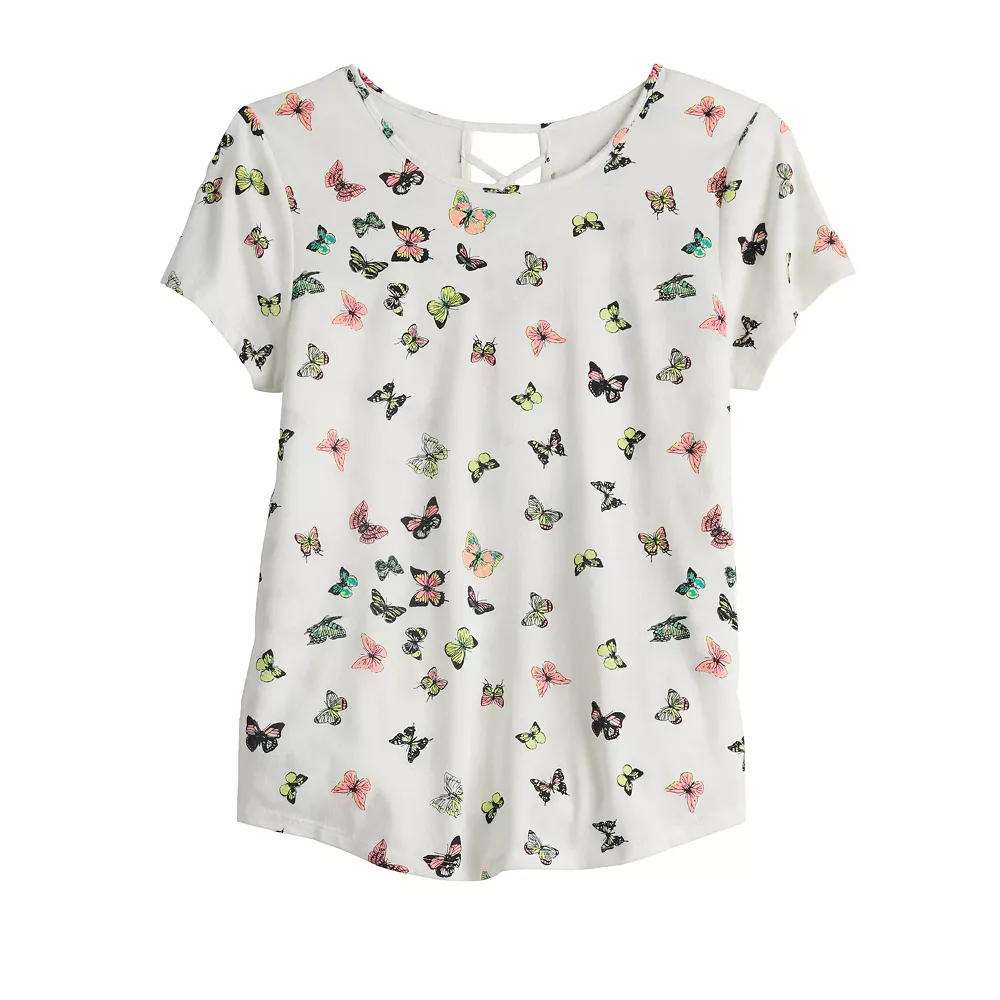 Girls 6-20 SO® Lattice Back Favorite Tee in Regular & Plus 2 Girls 6-20 SO® Lattice Back Favorite Tee in Regular & Plus - Image 2