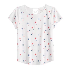 Girls 6-20 SO® Lattice Back Favorite Tee in Regular & Plus 20 Girls 6-20 SO® Lattice Back Favorite Tee in Regular & Plus -Cheap SO Store 5319016 White Stars