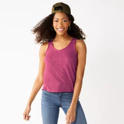 Juniors' SO® Relaxed Scoopneck Tank Top -Cheap SO Store 5473988 Berry Grigio