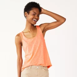 Juniors' SO® Relaxed Scoopneck Tank Top -Cheap SO Store 5473988 Carolina Peach