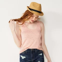 Juniors' SO® Relaxed Scoopneck Tank Top -Cheap SO Store 5473988 Tiny Beige Floral