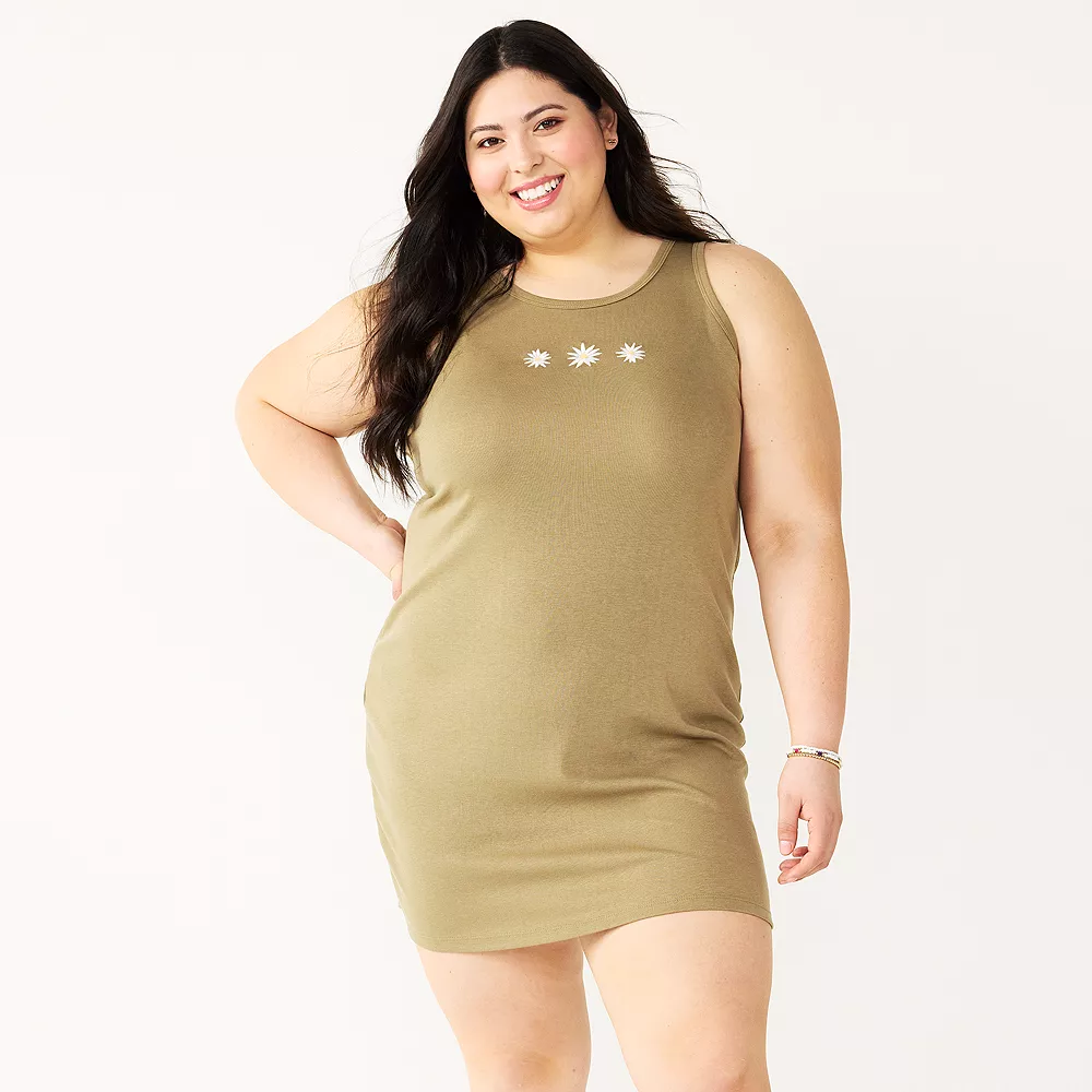 Juniors' Plus Size SO® High Neck Tank Bodycon Mini Dress 2 Juniors' Plus Size SO® High Neck Tank Bodycon Mini Dress - Image 2