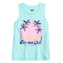 Girls 6-20 SO® The Weekend Tank Top in Regular & Plus -Cheap SO Store 5503757 Aqua Summer
