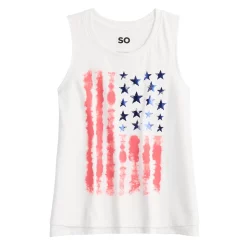 Girls 6-20 SO® The Weekend Tank Top in Regular & Plus -Cheap SO Store 5503757 White Flag