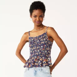 Juniors' SO® Smocked Tank Top -Cheap SO Store 5505435 Navy