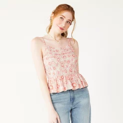 Juniors' SO® Smocked Tank Top -Cheap SO Store 5505435 Sandstone Neige