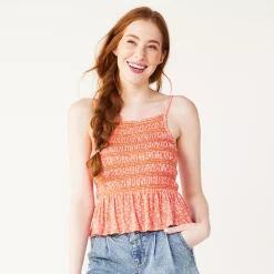 Juniors' SO® Smocked Tank Top