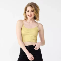 Juniors' SO® Seamless Bungee Strap Cami -Cheap SO Store 5508693 Soft Yellow