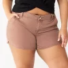 Juniors' Plus Size SO® Solid Chino Midi Shorts