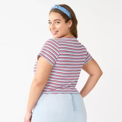 Juniors' Plus Size SO® Lace-Up Tee -Cheap SO Store 5510588 ALT