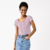 Juniors' SO® Lace-Up Tee