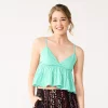 Juniors' SO® Cropped Tiered Cami
